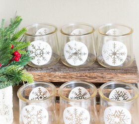 winter snowflake craft diy votive holders from up cycled oui jars