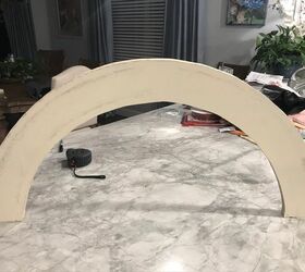 faux arched christmas fireplace