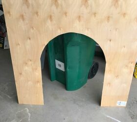 faux arched christmas fireplace