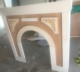 faux arched christmas fireplace