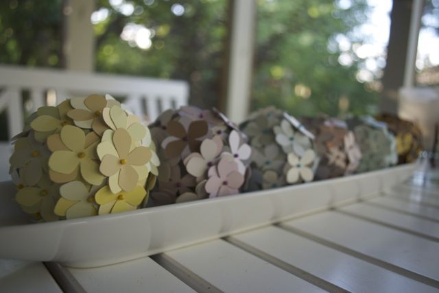 re purposing paint chips into cute table decor
