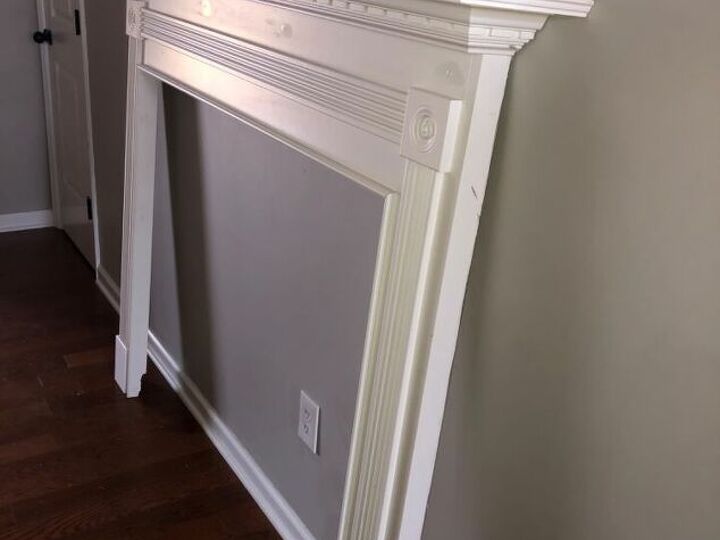 q i need ideas on how to hang or attach this faux fireplace
