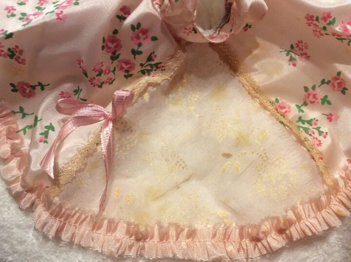 q cleaning vintage doll dress