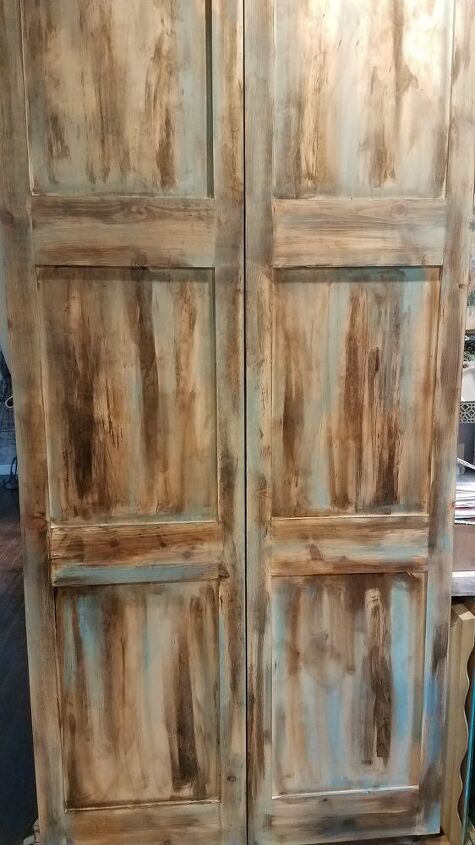 rustic layered paint pantry