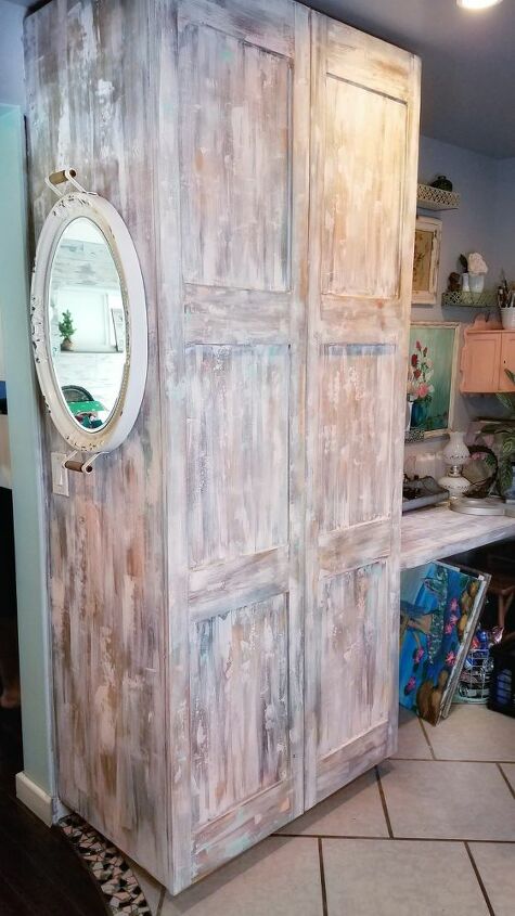 rustic layered paint pantry