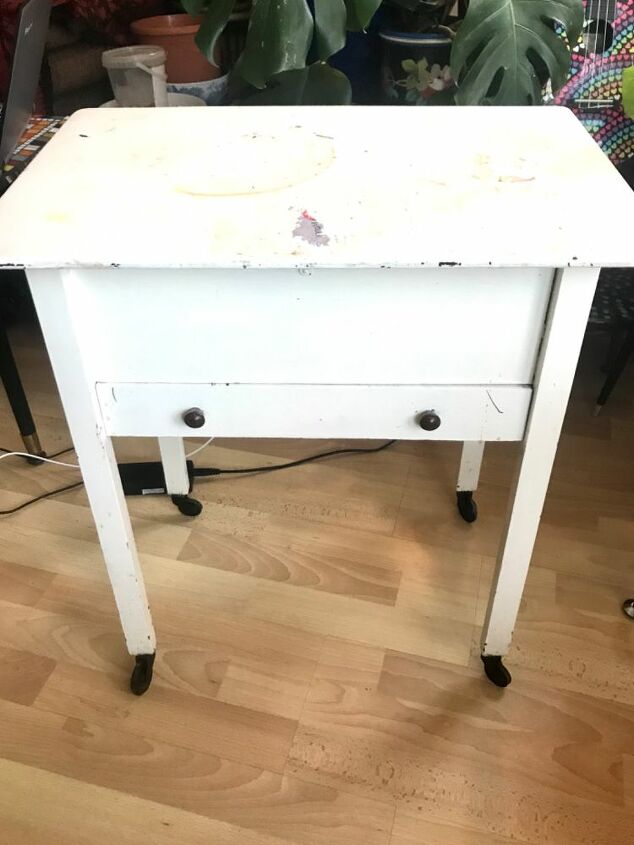 how to patch up an old sewing table, Vintage sewing table