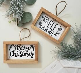 s 25 unconventional christmas ornament ideas for 2019, Christmas ornament signs