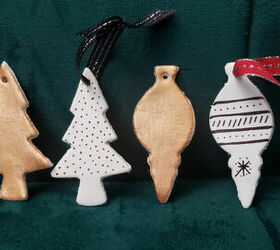 s 25 unconventional christmas ornament ideas for 2019, Air dry clay Christmas ornaments