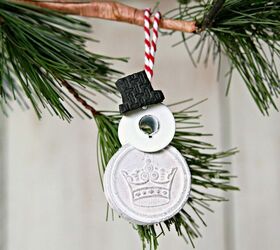 s 25 unconventional christmas ornament ideas for 2019, Snowmen ornaments using junk drawer items