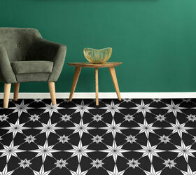 faux designer tile with geometric tile stencils