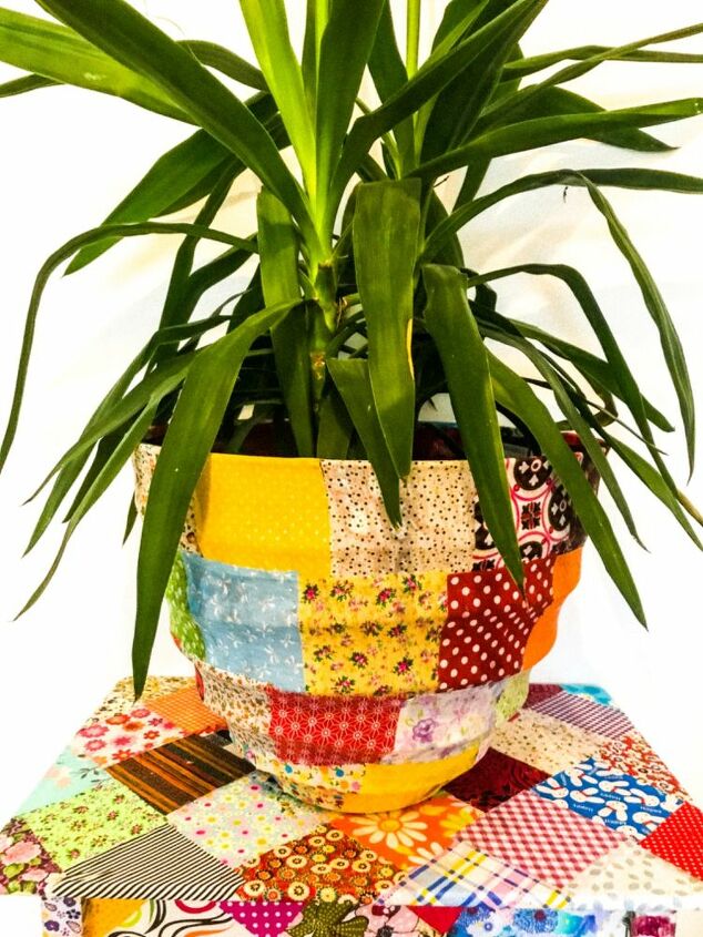 how to create a patchwork planter, Patchwork planter