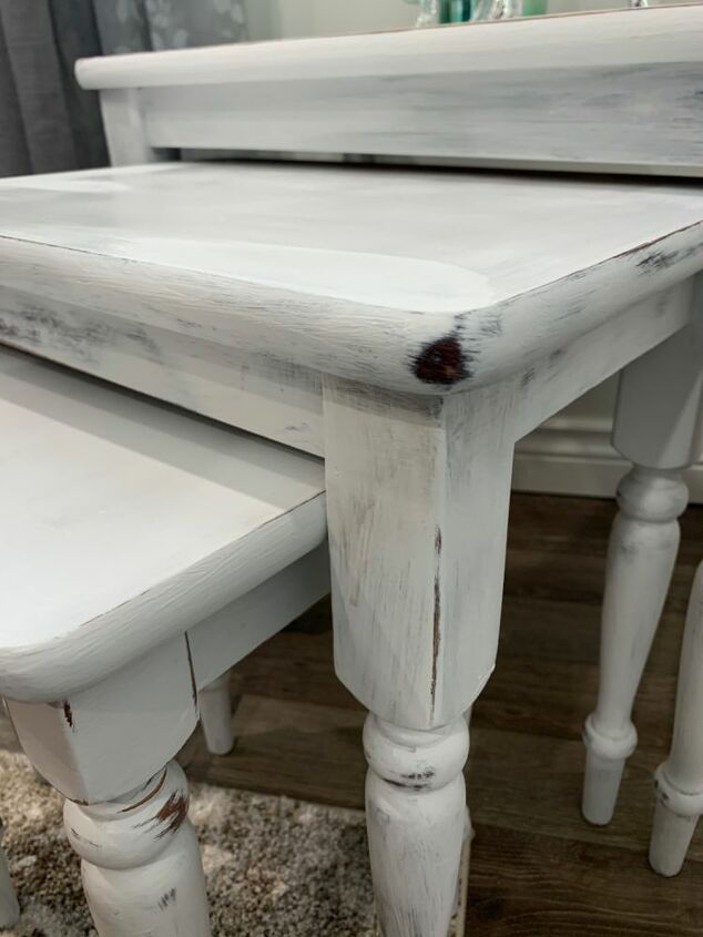 refurbished farmhouse style nesting tables