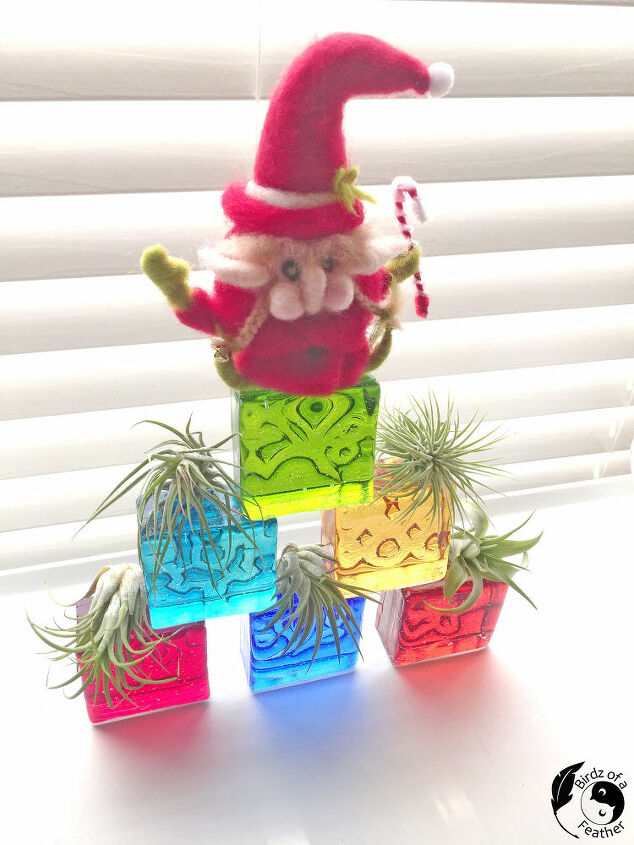mini bloques de vidrio un rbol de navidad poco convencional