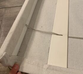 easy diy roman shades, Securing the fabric to the slats