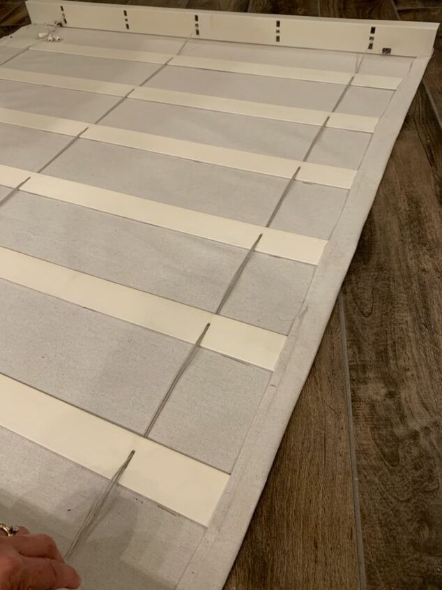 easy diy roman shades, Completed fabric wrapped slats