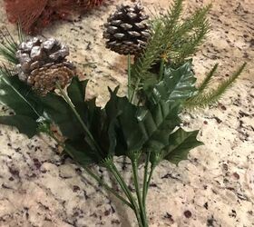up cyled project of old christmas tree, Silk flowers and pine cones