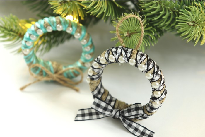 christmas ornaments made with shower curtain rings
