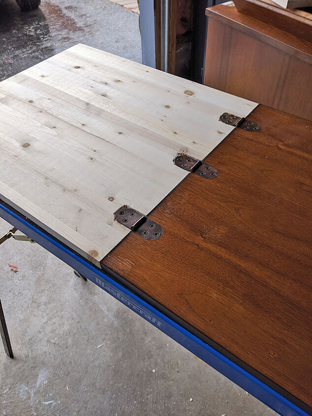 old sewing cabinet gets re purposed, New pieces attached to the old