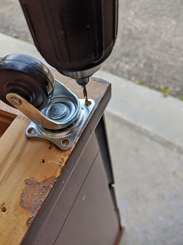 old sewing cabinet gets re purposed