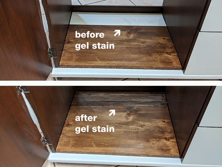 old sewing cabinet gets re purposed, Gel stain rocks