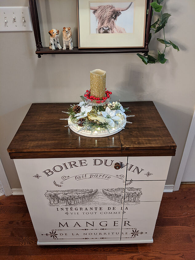 old sewing cabinet gets re purposed, After
