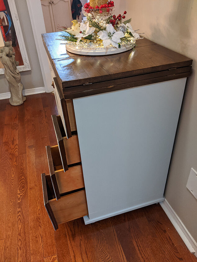 old sewing cabinet gets re purposed