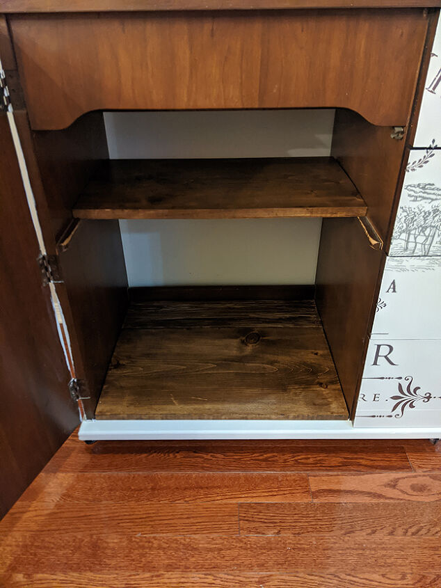 old sewing cabinet gets re purposed