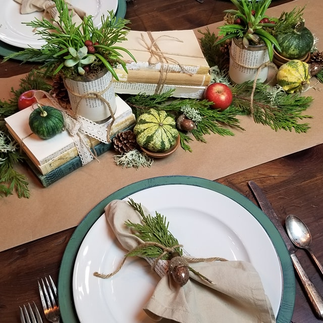 holiday book succulent table