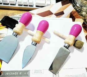 paint dipped cheese knife set