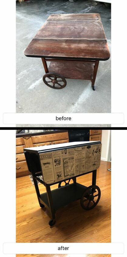 reciclagem de um carrinho de ch, Antes e depois