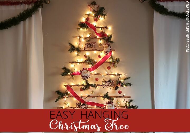 easy diy hanging wall christmas tree