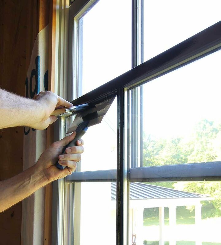 how to paint windows black no taping required
