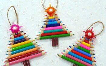 Adornos de árbol DIY de lápices de colores