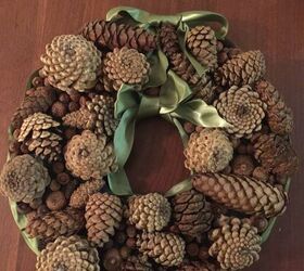 diy pine cone wreath using upcycled foam packaging