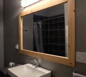 how to diy frame a wall mounted bathroom mirror with clips