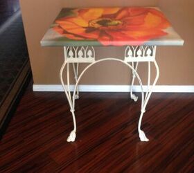 upcycled table from repurposed art