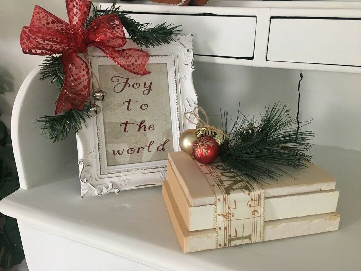holiday stack of books decor