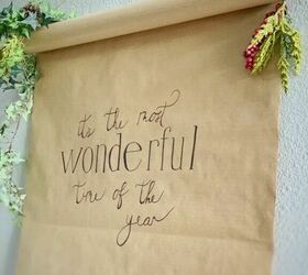 diy kraft paper christmas sign, It s the most Wonderful time of the year