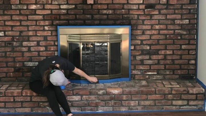how to apply german schmear to give your brick fireplace a new look