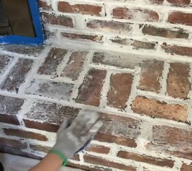 how to apply german schmear to give your brick fireplace a new look