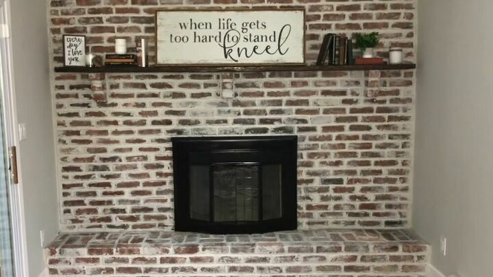 how to apply german schmear to give your brick fireplace a new look