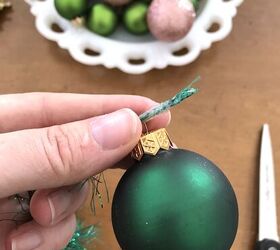 diy ornament garland for a whimsical christmas mantel