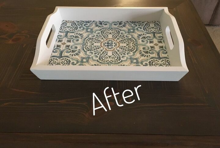 thrift store tray transforms from ordinary to extraordinary
