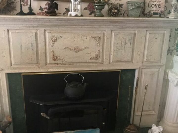 q remove crackle paint from fireplace mantel surround