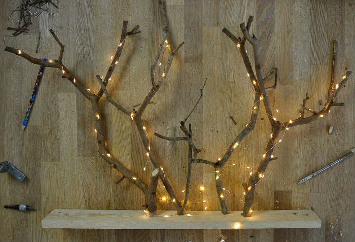 decoracin navidea diy con ramas de rbol
