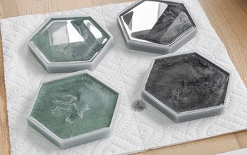  Bases para copos de resina em forma de hexágono