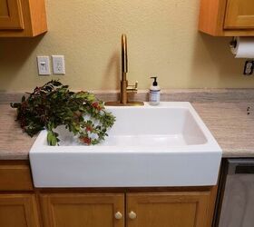 simple sink swap stainless to farmhouse