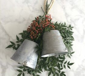 christmas galvanized bucket bell wreath