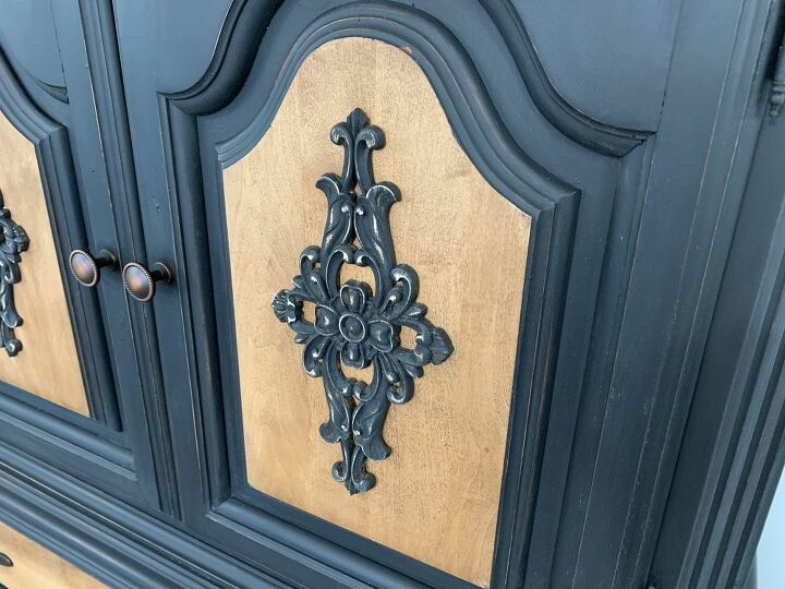 chest of drawers makeover farmhouse style, Wood Applique Applied