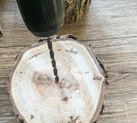 diy mini log slice trees